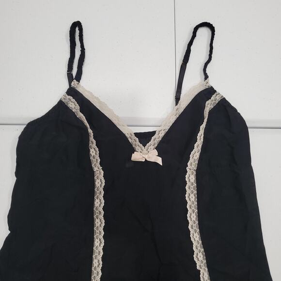 Whimsigoth Vampire Slip Dress Women Medium Black Lace Trim Lingerie Dark Romance - Picture 2 of 9